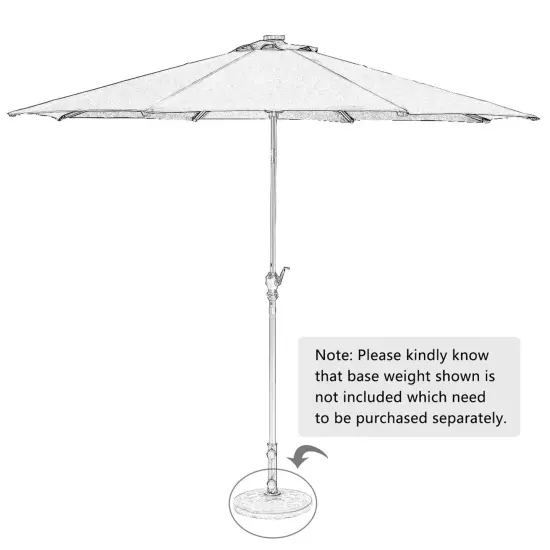 Costway 10FT Patio Solar Umbrella LED Patio Market Steel Tilt W/Crank Outdoor OrangeBlue New {11}