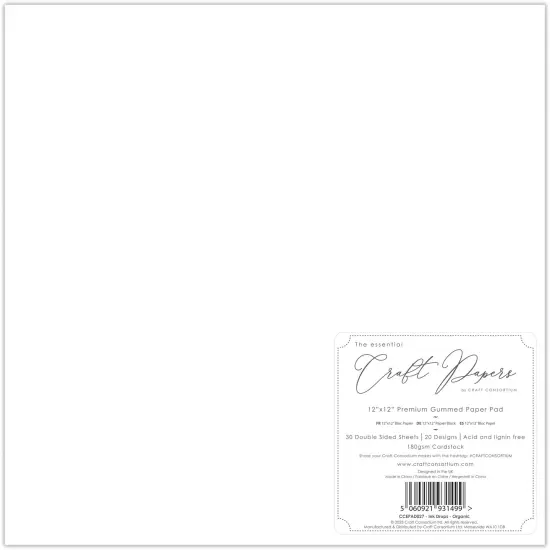 Craft Consortium Double-Sided Paper Pad 12"X12" 30/Pkg-Ink Drops - Organic, 20 Designs {3}