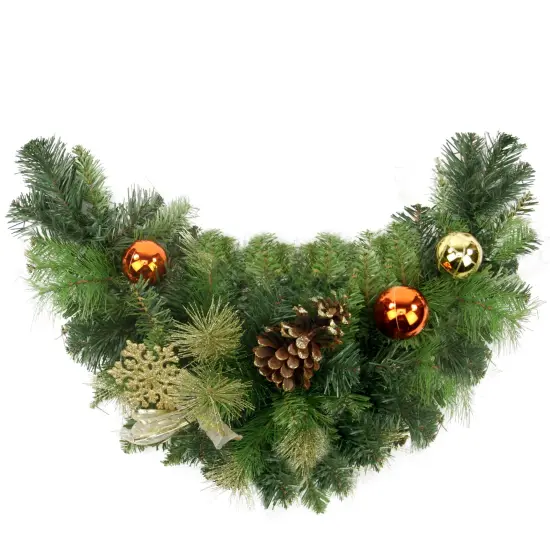 Northlight 24" Pre-Decorated Green Traditional Pine Artificial Christmas Swag - Unlit {1}