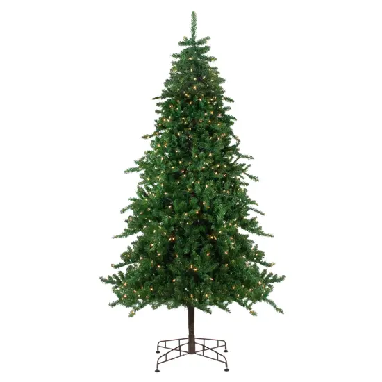 Northlight 9' Pre-Lit Medium Eden Spruce Artificial Christmas Tree - Clear Lights Green {1}