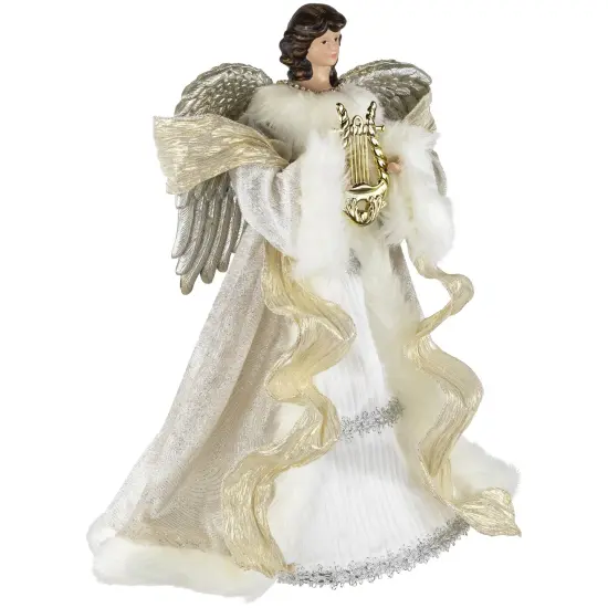 Northlight 18" White and Silver Angel Christmas Tree Topper, Unlit {5}