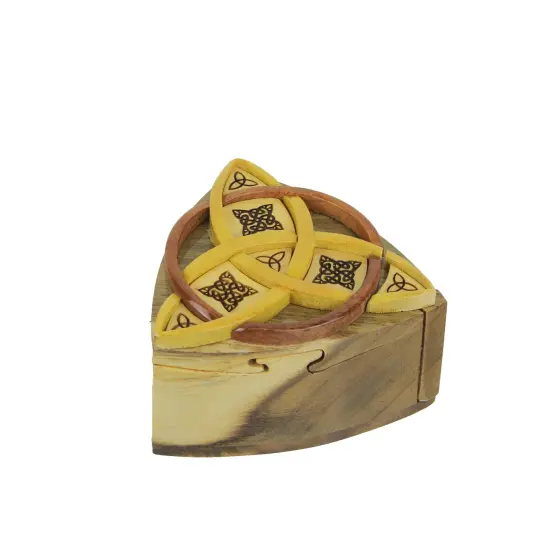 Triquetra Celtic Knots Hand Crafted Wooden Trinket/Puzzle Box {3}