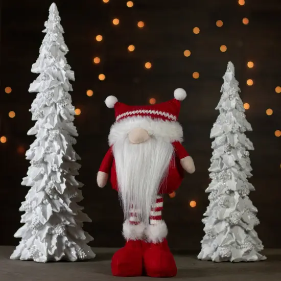 Northlight Standing Christmas Gnome with Pom Pom Hat Figure - 12.5" - Red and White {3}
