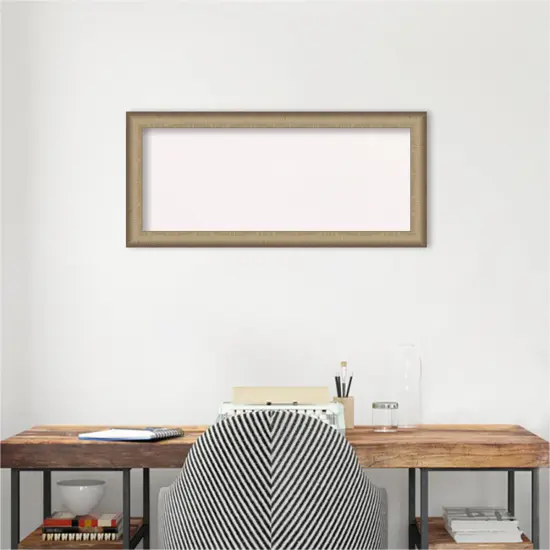 Elegant Brushed Narrow Framed Corkboard, White Cork Bronze {5}