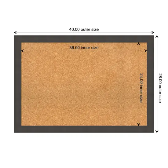 Blaine Narrow Framed Corkboard, Natural Cork Blaine Light Pewter {3}