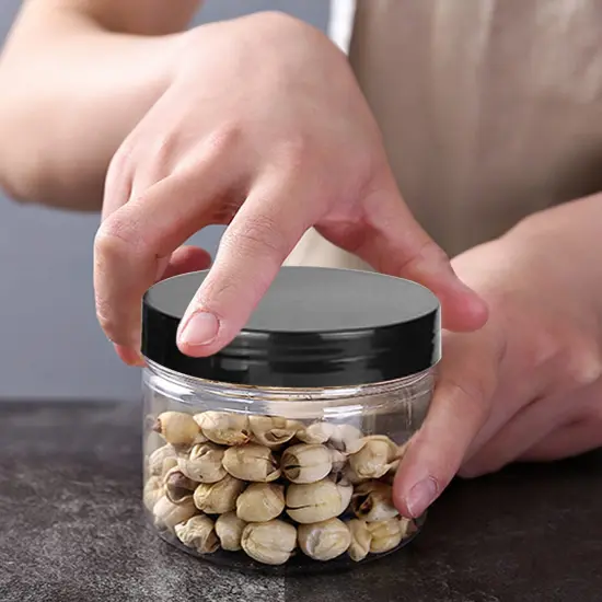 12 Pieces 8oz Plastic Jars with Lids, Clear Plastic Slime Containers Plastic Round Storage Jars Container Wide Opening Storage Jars for Kitchen, Home, Crafts Storage {3}