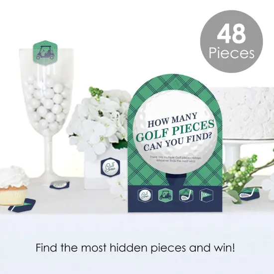 Big Dot of Happiness Par-Tee Time - Golf - Birthday or Retirement Party Scavenger Hunt - 1 Stand and 48 Game Pieces - Hide and Find Game {3}