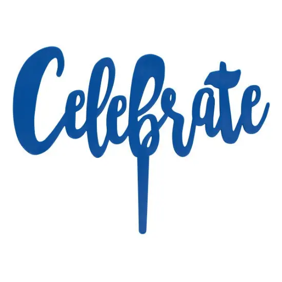 Celebrate Plastic Candle Holder Cake Topper, 1ct Blue {1}