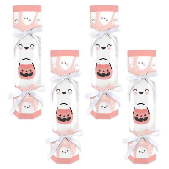Big Dot of Happiness Pastel Halloween - No Snap Pink Pumpkin Party Table Favors - DIY Cracker Boxes - Set of 12 {1}