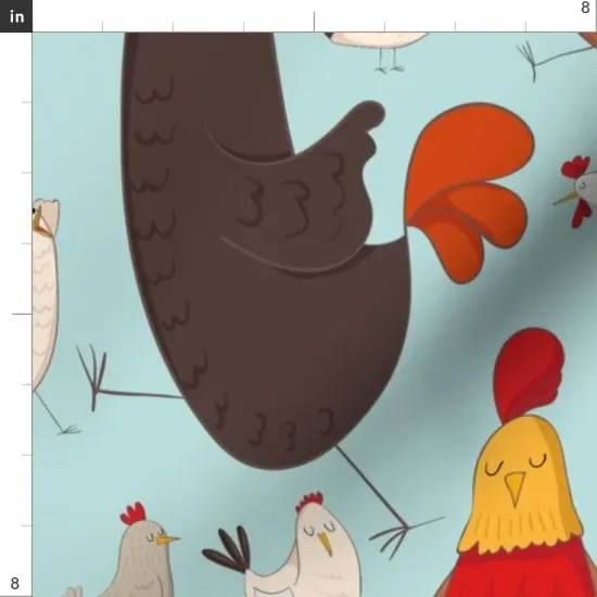 Various Fabrics by the Yard or Fat Quarter Animal Whimsical Illustrative Chicken Custom Printed Fabric by Spoonflower {4}