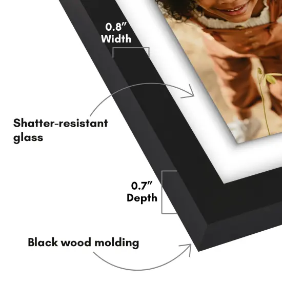 Americanflat Floating Picture Frame for Wall Art - Photo Frame with Floating Effect for Photos, Wall Art, and Pressed Flowers - Polished Glass Cover - Hanging Hardware {9}