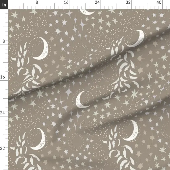Various Fabrics by the Yard or Fat Quarter Nature Neutral Constellations Earth Tones Moon Celestial Sleep Custom Printed Fabric by Spoonflower {1}