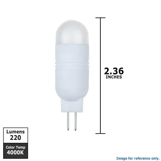 SUNLITE G4 LED 2.5W 12V White Bi-Pin Light Bulb, 20w Equiv., White {2}