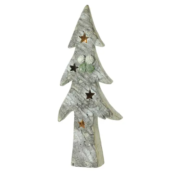 Northlight LED Lighted Glitter Christmas Tree Table Top Decoration - 30" - White and Green {1}