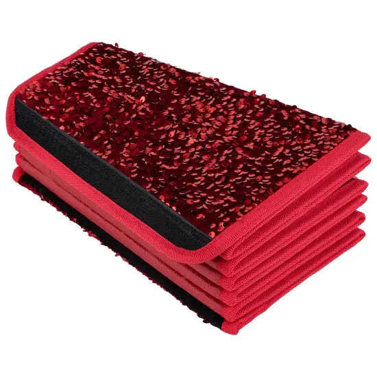 Northlight 26" Red Sequins Hexagonal Christmas Tree Collar {5}