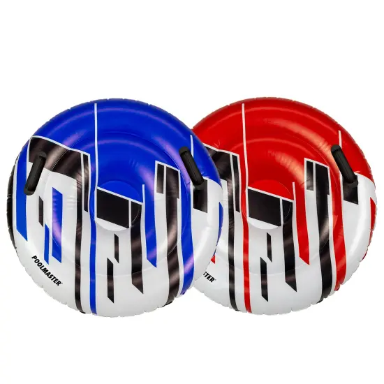 Pool Central Set of 2 Red and Blue Racing Saucers Inflatable Swimming Pool Floats, 28.5"D {1}