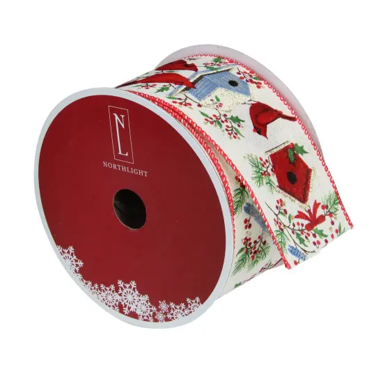 Northlight Red and Blue Cardinals with Bird Wired Craft Ribbon 2.5" x 16 Yards {3}