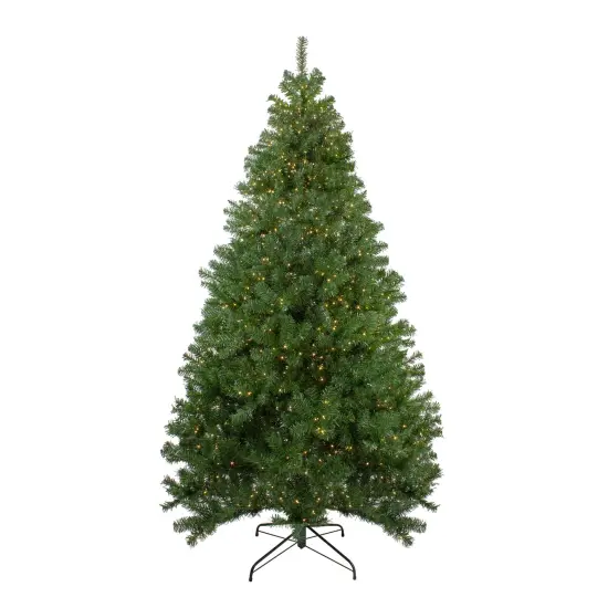 Northlight 7.5' Pre-lit Medium Deer River Spruce LED Artificial Christmas Tree - Warm White Lights Green {1}