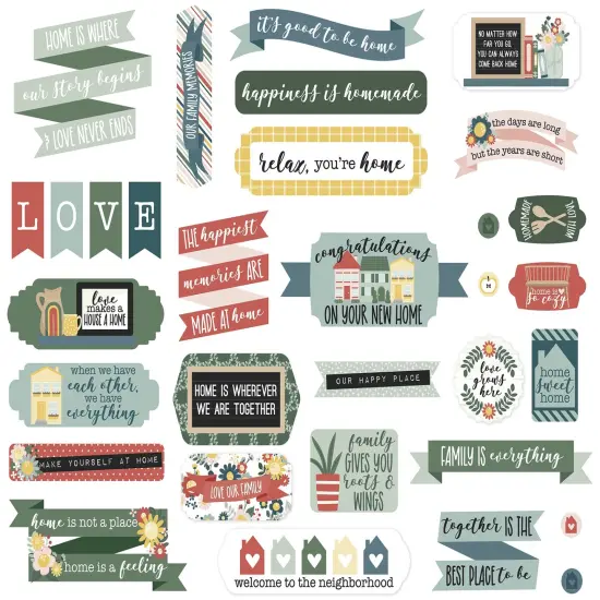 Echo Park Cardstock Ephemera-Titles & Phrases, Good To Be Home {3}