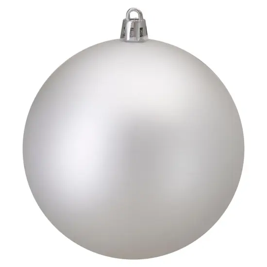 Northlight Matte Shatterproof Christmas Ball Ornament - 4" (100mm) - Silver {1}
