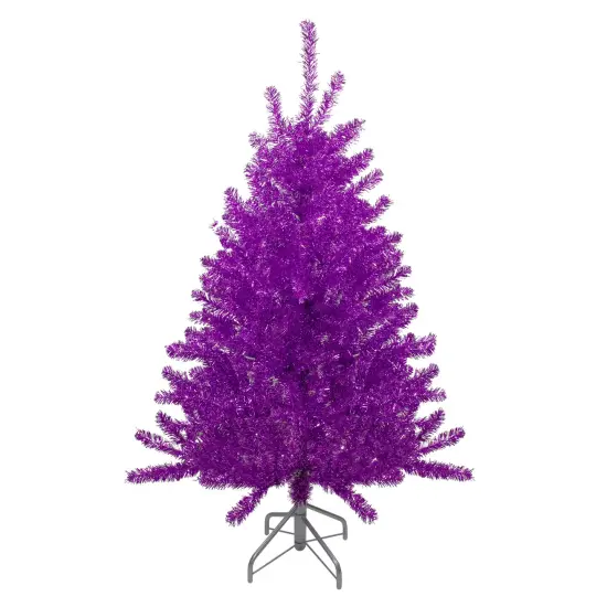 Northlight 4.5' Metallic Purple Tinsel Artificial Christmas Tree -Unlit {3}