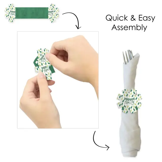 Big Dot of Happiness Family Tree Reunion - Family Gathering Party Paper Napkin Holder - Napkin Rings - Set of 24 {6}