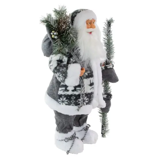 Northlight 24" Gray and White Nordic Santa Claus Christmas Figure {3}