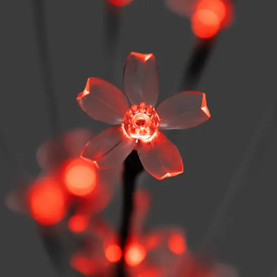 Northlight LED Lighted Cherry Blossom Artificial Tree Branches - 2.5" - Red - Set of 3 {6}