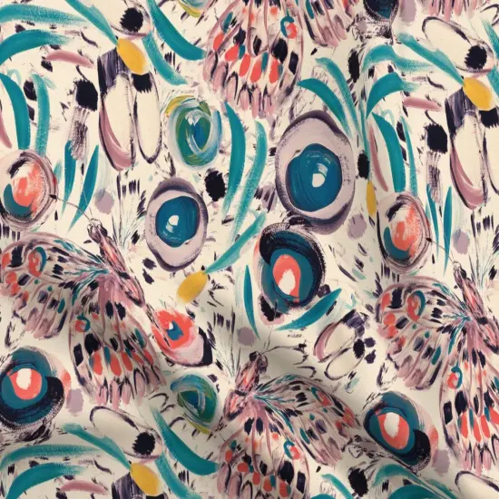 Various Fabrics by the Yard or Fat Quarter Butterflies Animal Print Large Scale Wing Painted Custom Printed Fabric by Spoonflower {5}