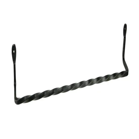 Hand Forged Wrought Iron Wall Mounted Towel Holder Primitive Decor 25 inch {1}