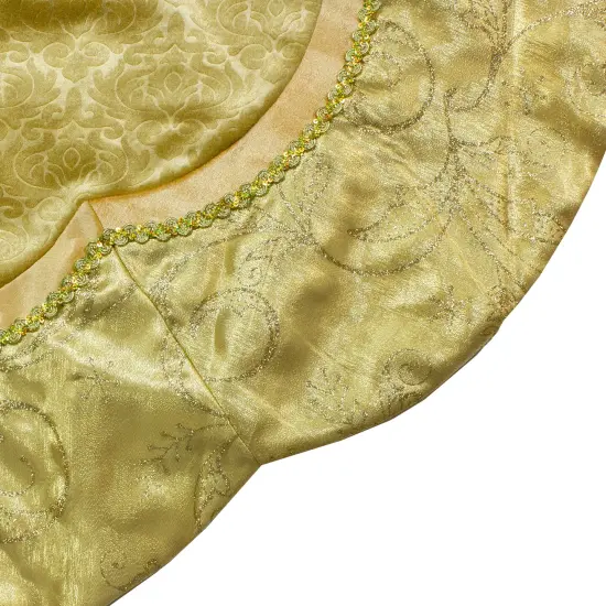 Northlight 48-Inch Golden Scalloped Velvet Christmas Tree Skirt With a Metallic Trim {3}