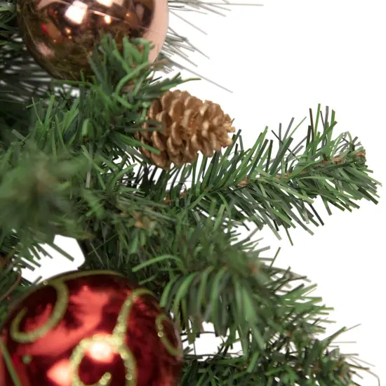 Northlight Green Mixed Foliage and Ornaments Artificial Christmas Wreath - 30" - Unlit {4}