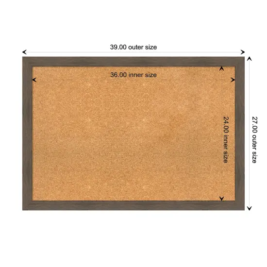 Hardwood Narrow Wood Framed Corkboard, Natural Cork Hardwood Mocha {3}