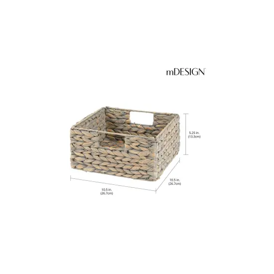 mDesign Woven Hyacinth Kitchen Basket Organizer with Handles {3}