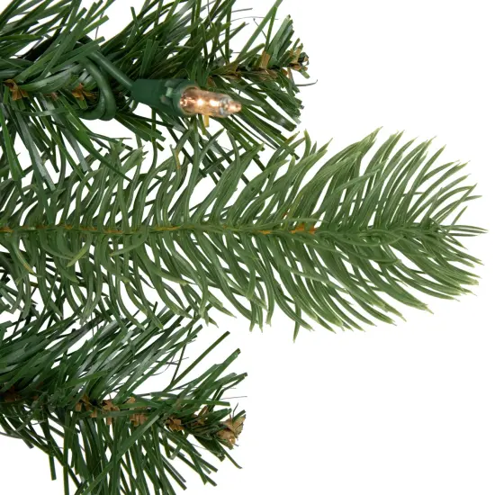 Northlight Pre-Lit Noble Fir Artificial Christmas Garland - 9' x 10" - Clear Lights Green {7}
