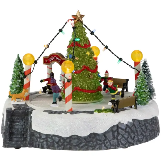 Northlight Animated and Musical Ice Skaters Christmas Scene LED Lighted Village Display - 9" Multi {3}