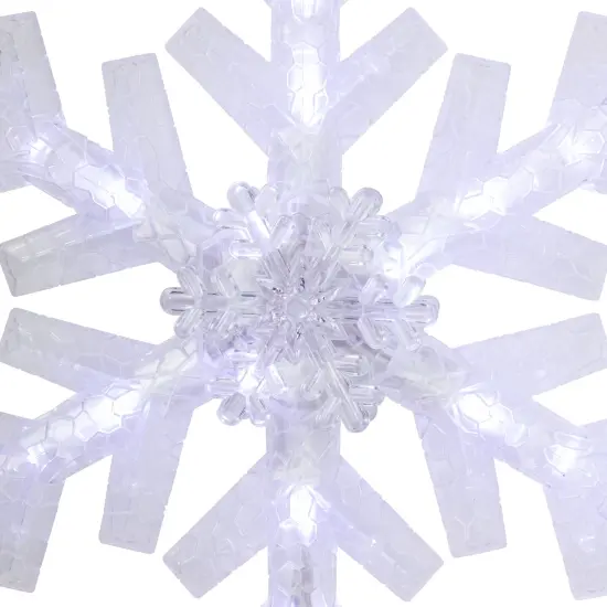 Northlight 14.75" LED Lighted Clip-On Snowflake Christmas Tree Topper, White Lights {6}
