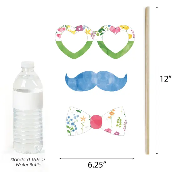 Big Dot of Happiness Wildflowers Bride - Boho Floral Bridal Shower and Wedding Party Photo Booth Props Kit - 20 Count {6}