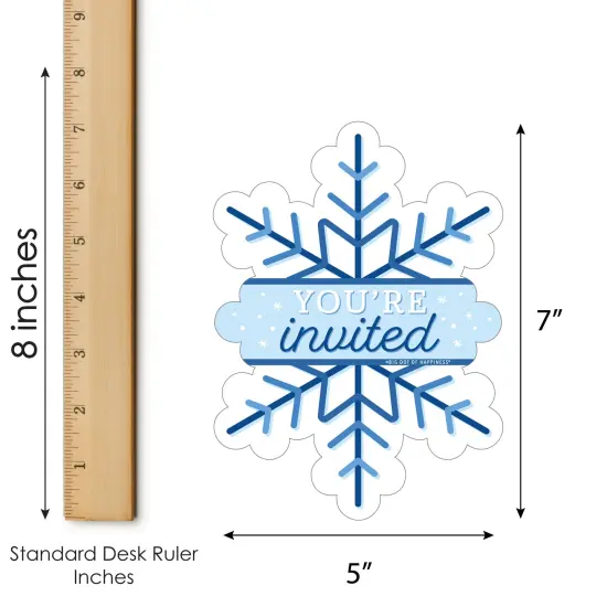 Big Dot of Happiness Blue Snowflakes - Shaped Fill-In Invitations - Winter Holiday Party Invitation Cards with Envelopes - Set of 12 {7}
