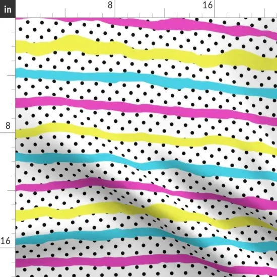 Various Fabrics by the Yard or Fat Quarter Neon Party Stripes Polka Dots Festive Celebration Birthday 90S 80S Blue Yellow Pink Custom Printed Fabric by Spoonflower {2}