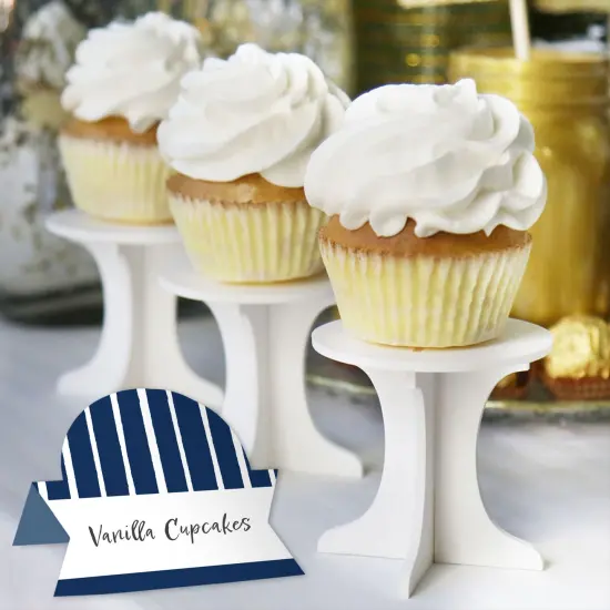 Big Dot of Happiness Navy Stripes - Simple Party Decorations Tent Buffet Card - Table Setting Name Place Cards - Set of 24 {6}