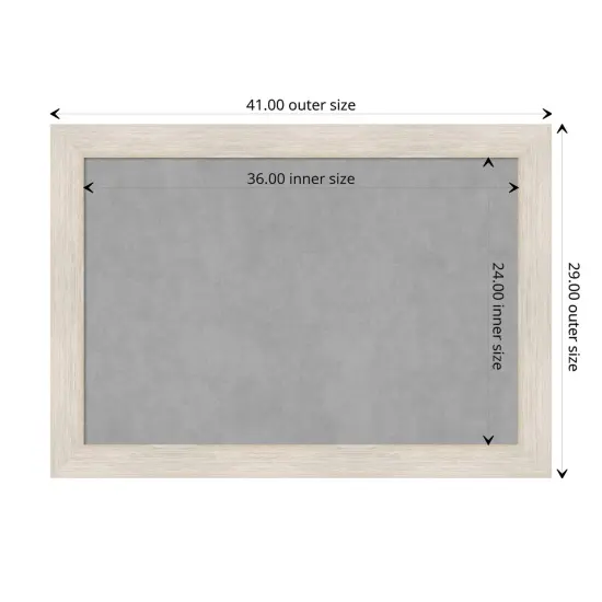 Hardwood Wood Framed Magnetic Board Hardwood White Wash {1}