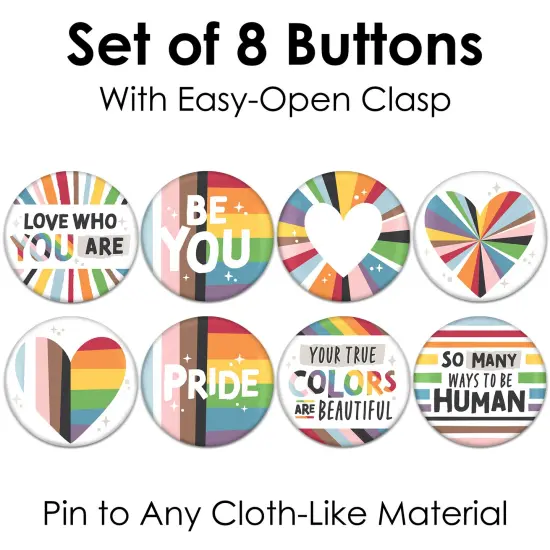 Big Dot of Happiness So Many Ways to Be Human - 3 inch Pride Party Badge - Pinback Buttons - Set of 8 {7}