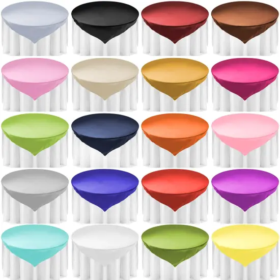 Lann's Linens - Satin Overlay Table Topper - 72" Square Tablecloth Cover for Wedding, Reception or Party {3}