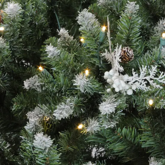 Northlight Real Touch&trade;️ Pre-Lit Medium Sierra Fir Artificial Frosted Christmas Tree - 6.5' - Warm Clear LED Lights Green {4}