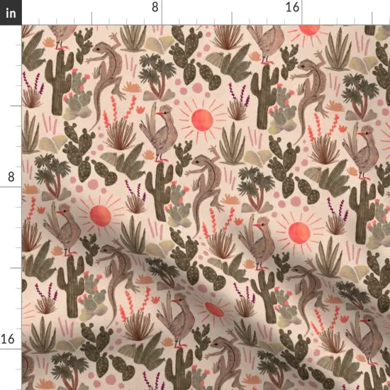 Various Fabrics by the Yard or Fat Quarter Desert Earth Tones Sun Lizards Cactus Garden Southwestern Custom Printed Fabric by Spoonflower {2}