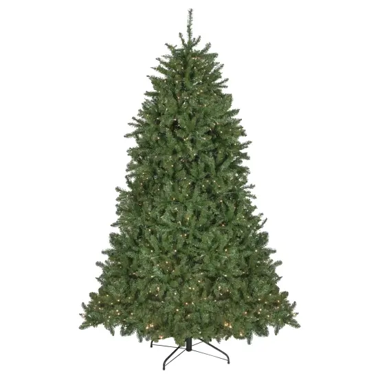 Northlight 7.5' Pre-Lit Rockwood Pine Artificial Christmas Tree, Clear LED Lights Green {3}