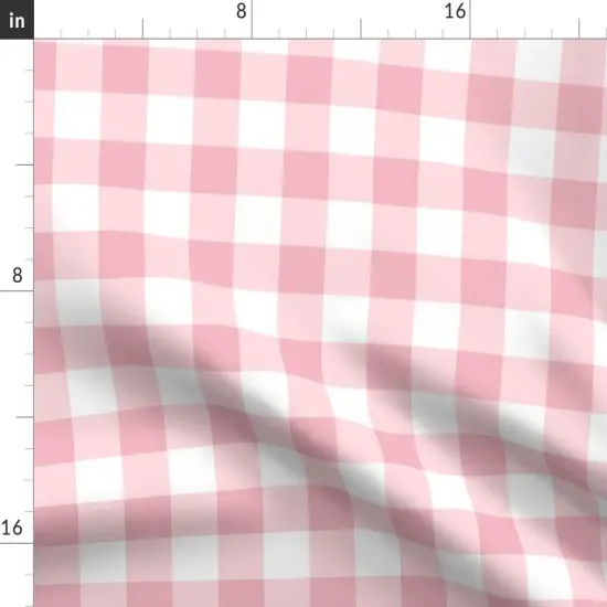 Various Fabrics by the Yard or Fat Quarter Pink Retro Gingham Check Fun Bright Country Cottagecore Farmhouse Pinic Custom Printed Fabric by Spoonflower 14842589 {2}