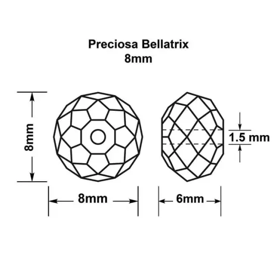 Preciosa 8mm Bellatrix Czech Glass Beads, 18pcs Crystal {3}