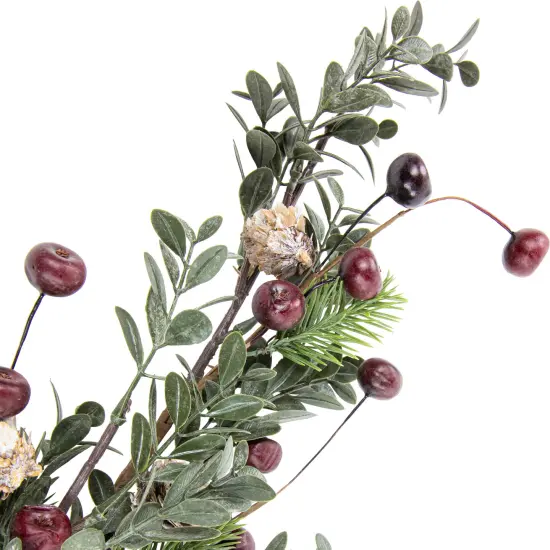 Northlight 30" Mixed Foliage with Berries and Pinecones Artificial Christmas Spray Green {6}